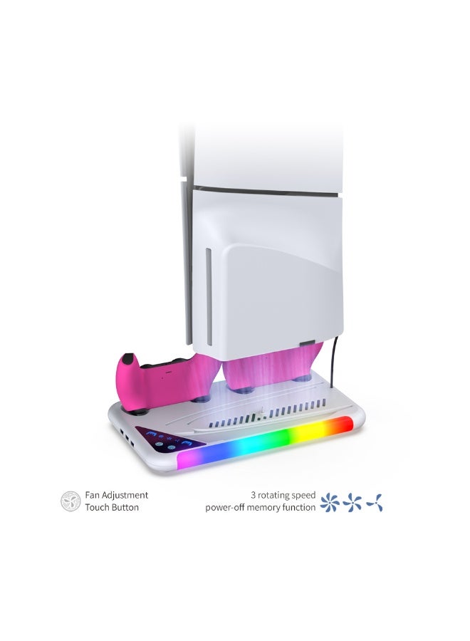 دوبي حامل تبريد متعدد الوظائف من دوبي لأجهزة بلاي ستيشن 5 وبلاي ستيشن 5 سليم وبلاي ستيشن 5 برو TP5-3557 D أبيض - Image 3